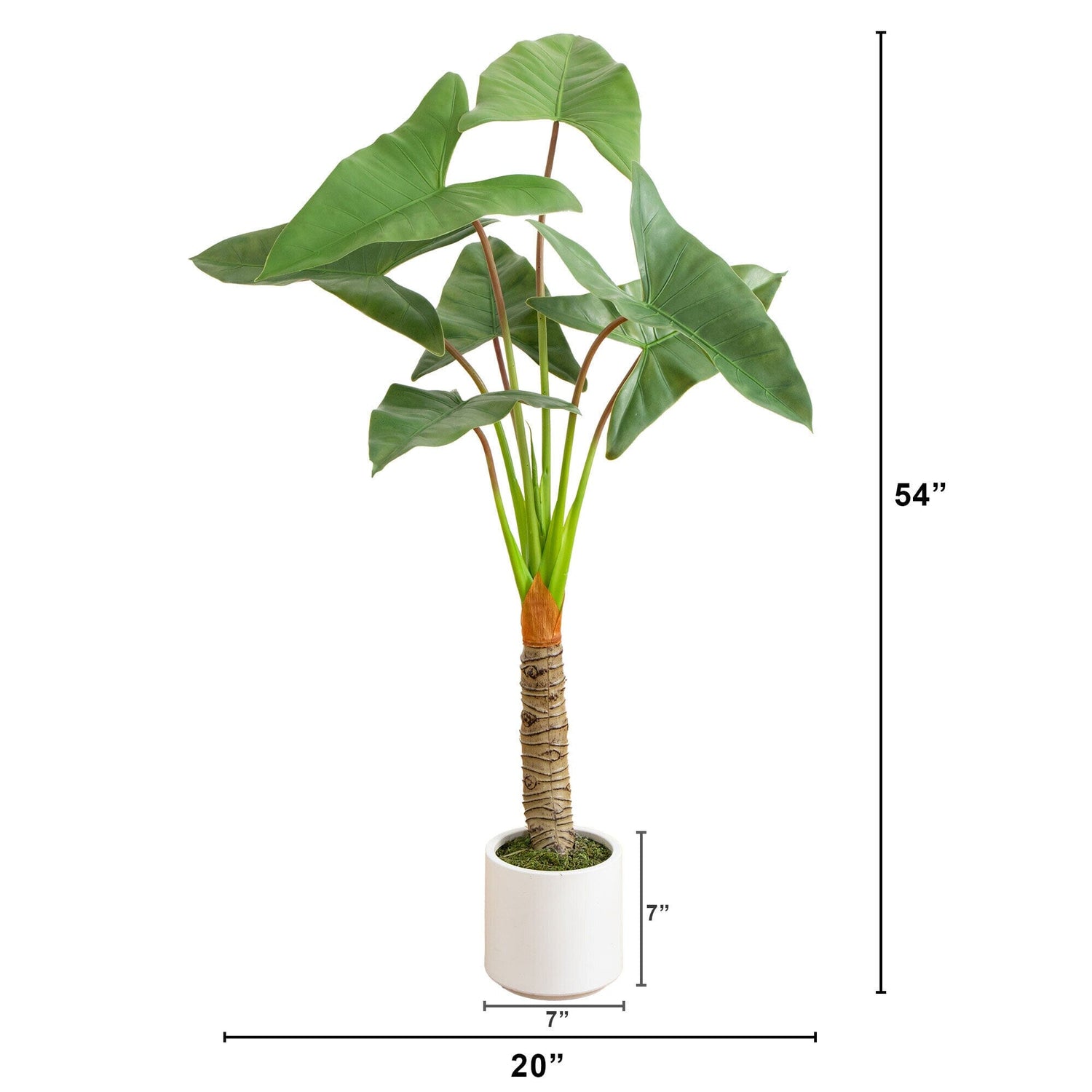 4.5’ Artificial Arrowhead Philodendron in White Decorative Planter