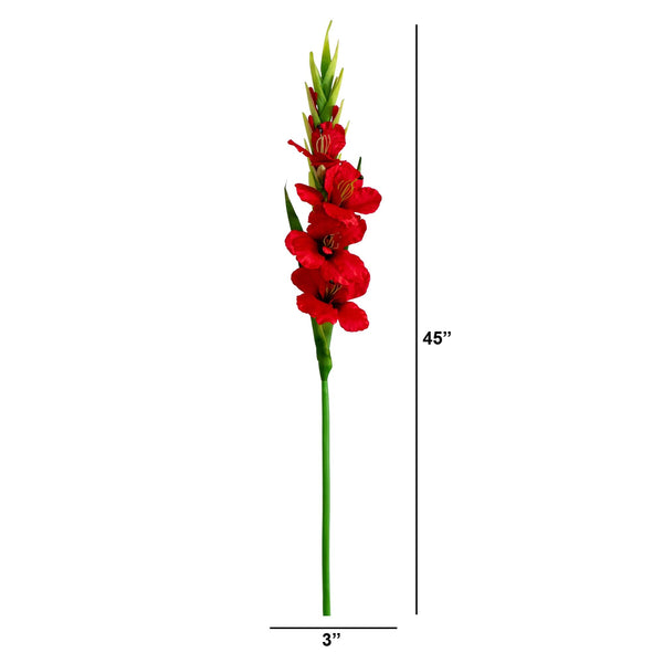 45" Artificial Gladiolus Flower Stems - Set of 3