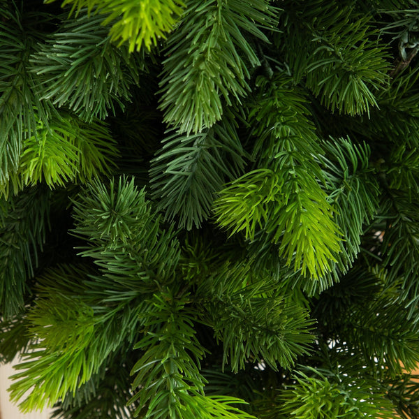 4.5' Artificial Real Touch Christmas Spruce Pine in White Decorative Planter