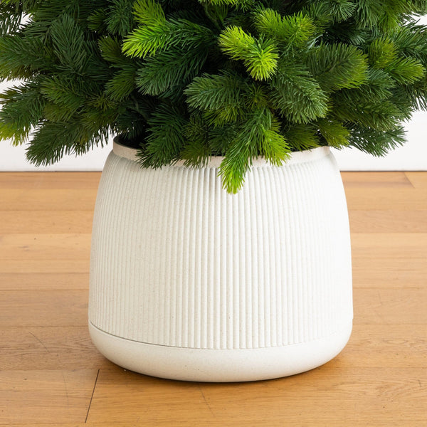 4.5' Artificial Real Touch Christmas Spruce Pine in White Decorative Planter