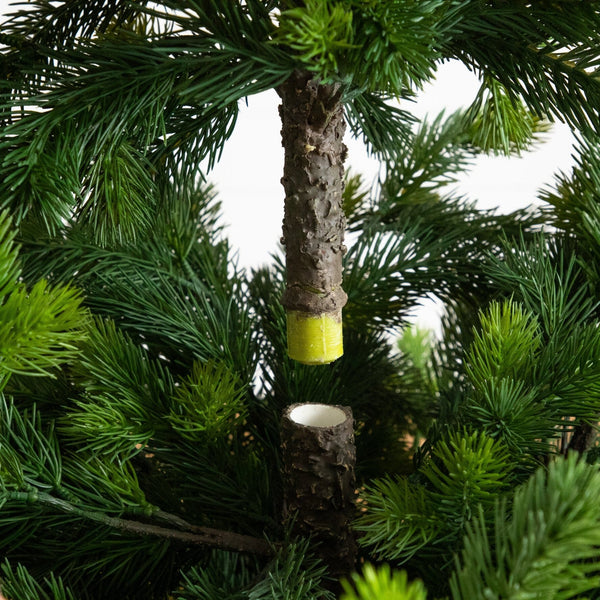 4.5' Artificial Real Touch Christmas Spruce Pine in White Decorative Planter