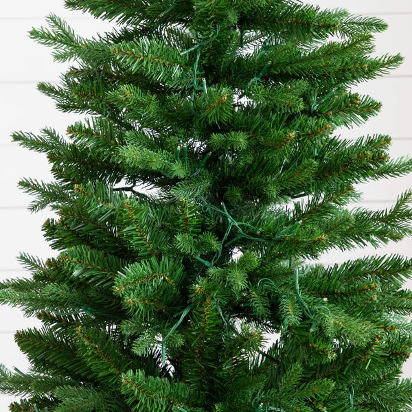 4.5' Pre-Lit Artificial Christmas Tree in Decorative Planter with 60 Clear LED Lights