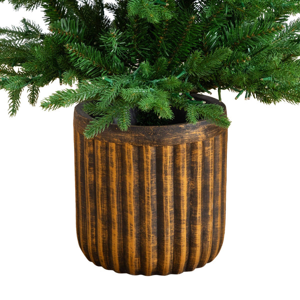 4.5' Pre-Lit Artificial Christmas Tree in Decorative Planter with 60 Clear LED Lights