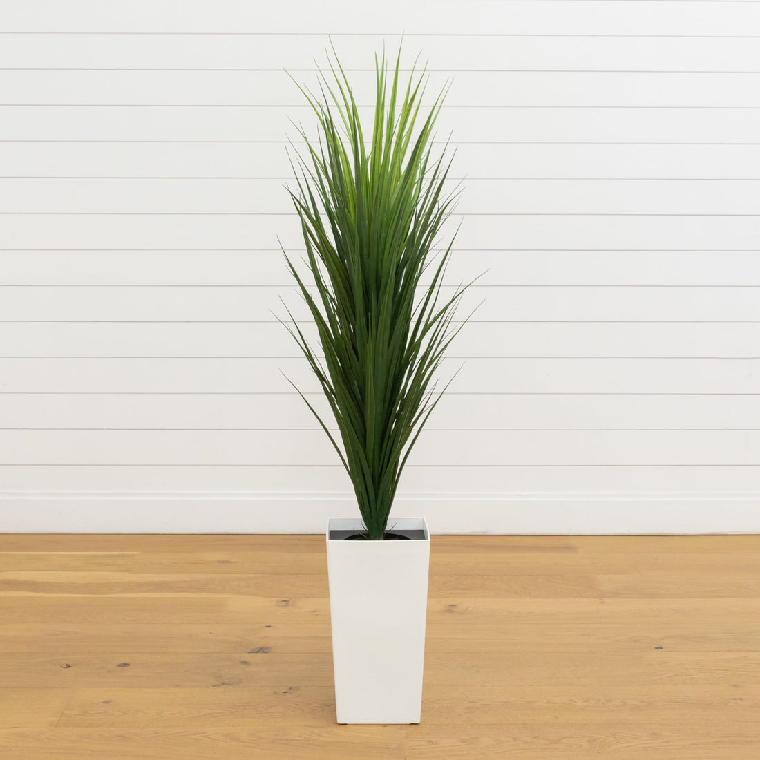 tall indoor outdoor plants 4.5' UV Resistant Artificial Grass Plant in White Tower Planter (Indoo –  Nearly Natural