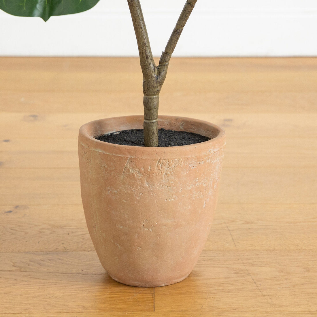 large plant pot for fiddle leaf fig Nearly Natural 45-Inch Artificial Giant Leaf Fiddle Leaf Fig Tree in Decorative Planter, Green