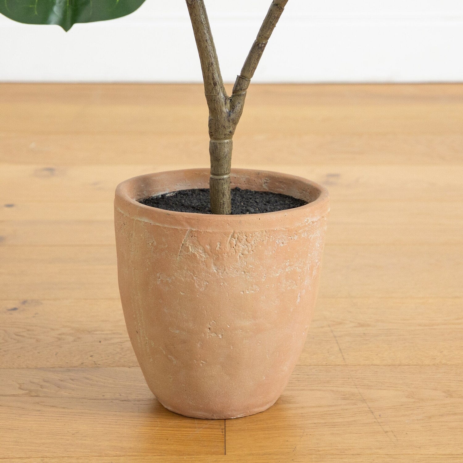 terracotta pot for fiddle leaf fig Nearly Natural 45-Inch Artificial Giant Leaf Fiddle Leaf Fig Tree in Decorative Planter, Green