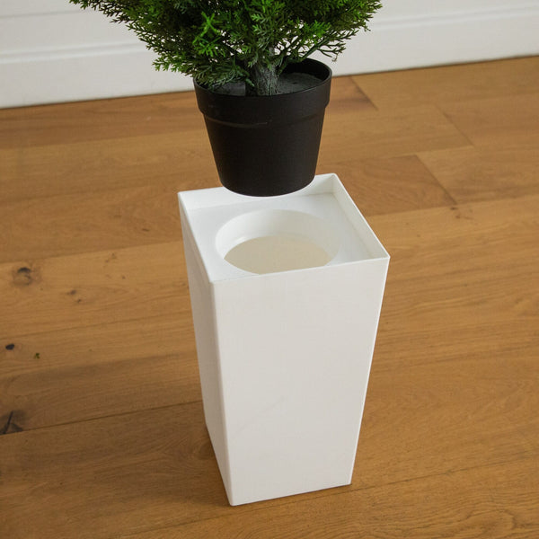 45" UV Resistant Artificial Cedar Tree in White Tower Planter (Indoor/Outdoor)