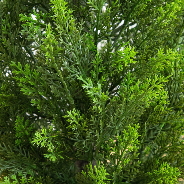 45" UV Resistant Artificial Cedar Tree in White Tower Planter (Indoor/Outdoor)