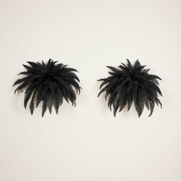 48" Artificial Halloween Black Boston Fern - Set of 2