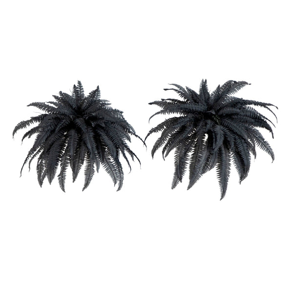 48" Artificial Halloween Black Boston Fern - Set of 2