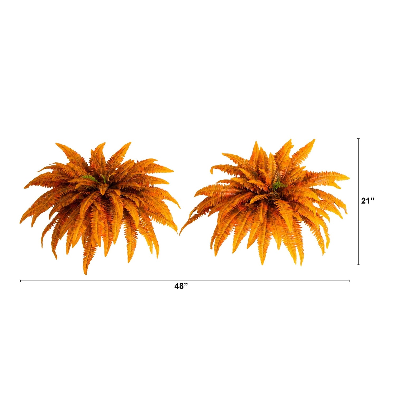 48" Autumn Artificial Fall Boston Fern - Set of 2