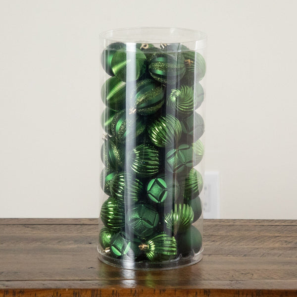 48-pc Green Ball Shatterproof Christmas Ornaments