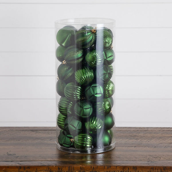 48-pc Green Ball Shatterproof Christmas Ornaments