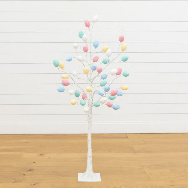 4' Pre-Lit Artificial Easter Twig Tree with 48 Egg Shaped LED Ornaments