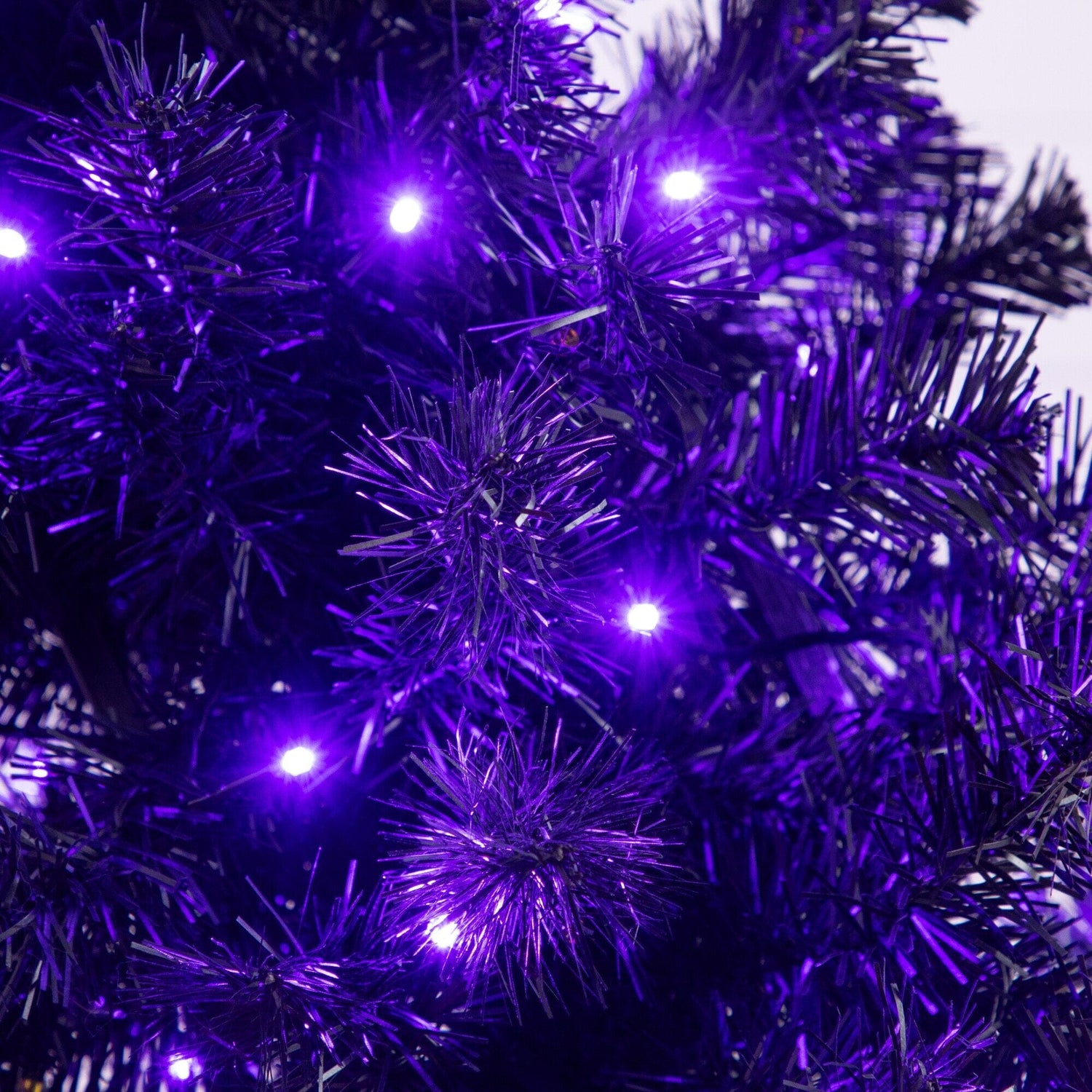 4' Pre-Lit Artificial Halloween Black Moon & Skull Tree with 250 Orange & Purple LED Lights