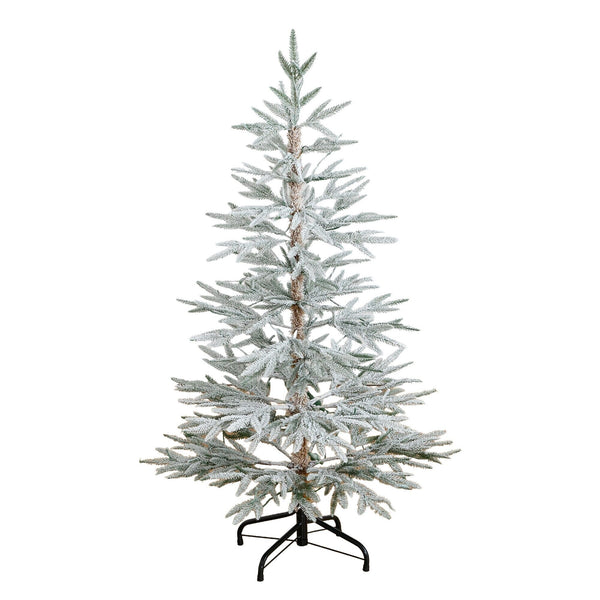 4’Pre-Lit Artificial Flocked Woodland Fir Christmas Tree with 60 Warm White LED Lights