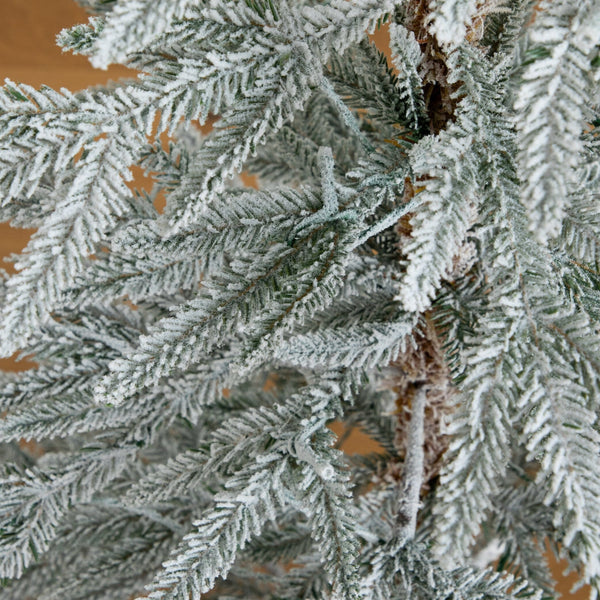 4’Pre-Lit Artificial Flocked Woodland Fir Christmas Tree with 60 Warm White LED Lights