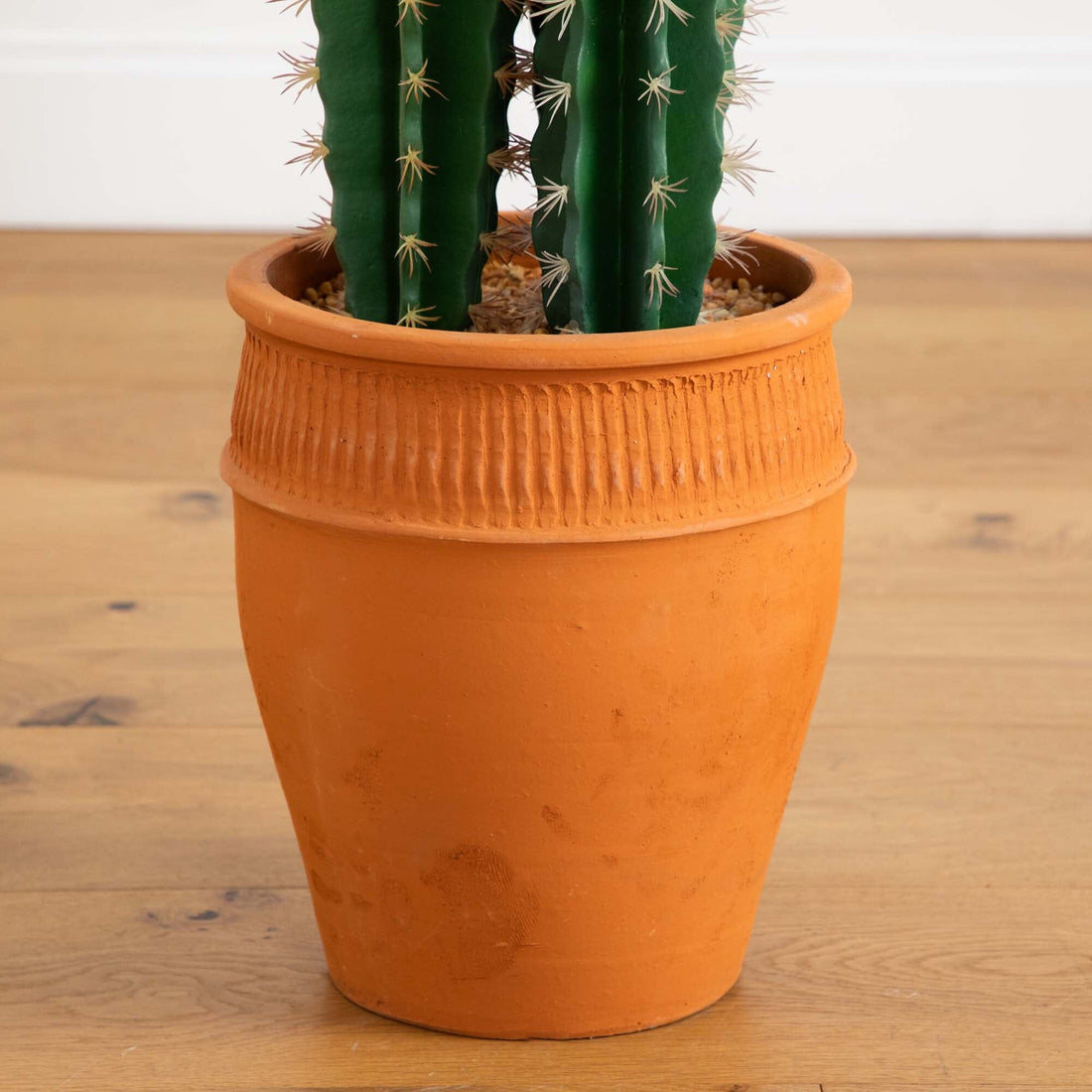 cactus planter pot Nearly Natural 5 ft. Artificial Cactus in Terracotta Planter