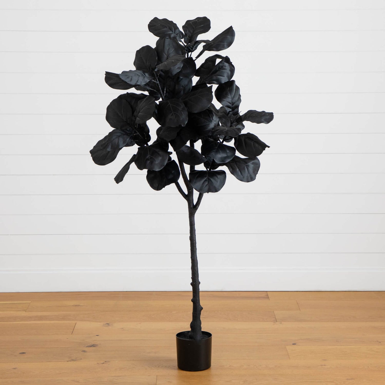 5' Artificial Halloween Black Fiddle Leaf Tree