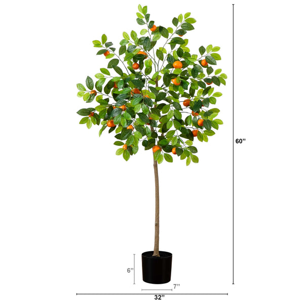 5’ Artificial Tangerine Tree