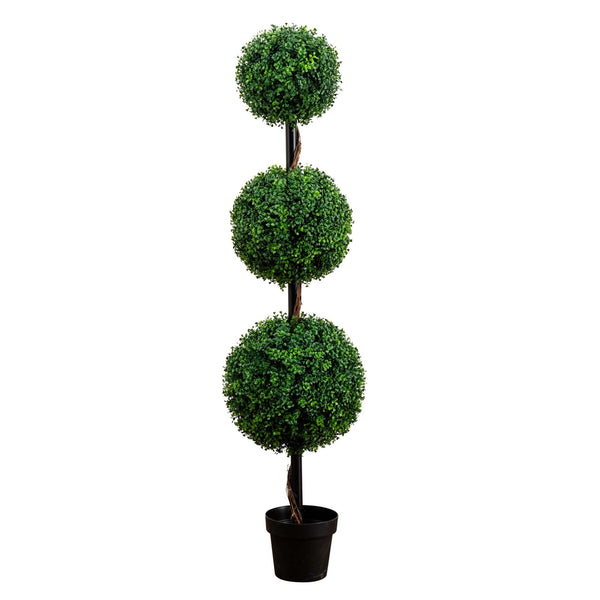 5’ Artificial Triple Ball Boxwood Topiary Tree (Indoor/Outdoor)