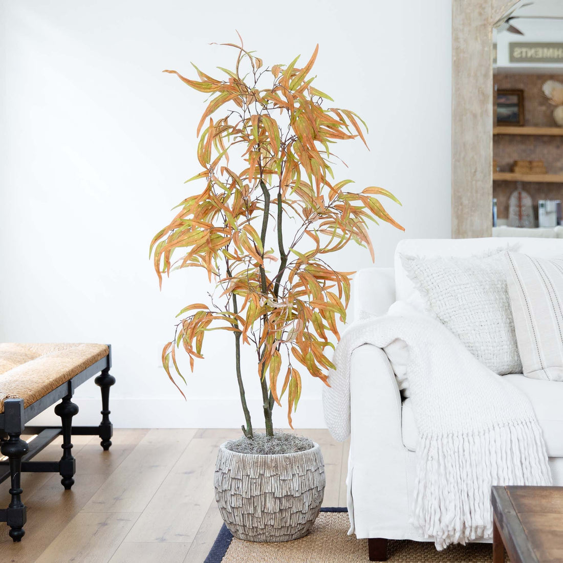 wispy indoor plants 5' Autumn Wispy Eucalyptus Artificial Fall Tree