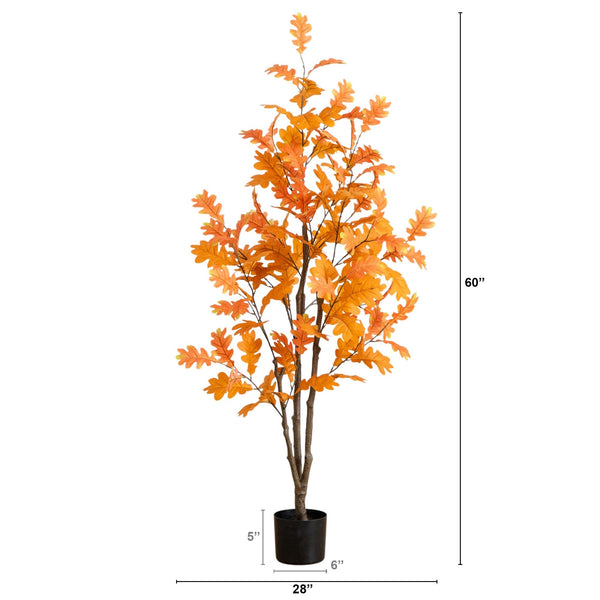 5' Artificial Autumn Oak Tree
