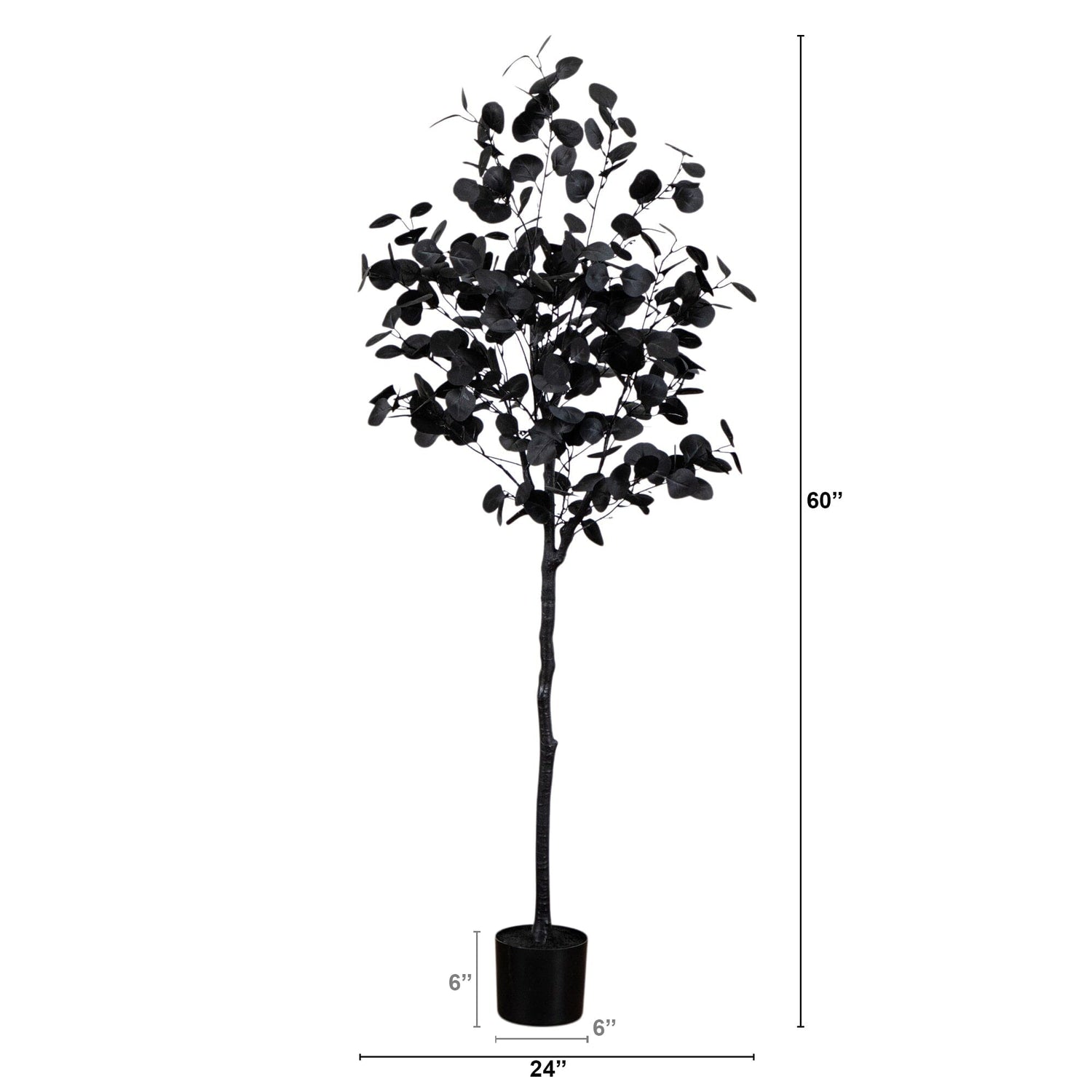 5' Artificial Halloween Black Eucalyptus Tree