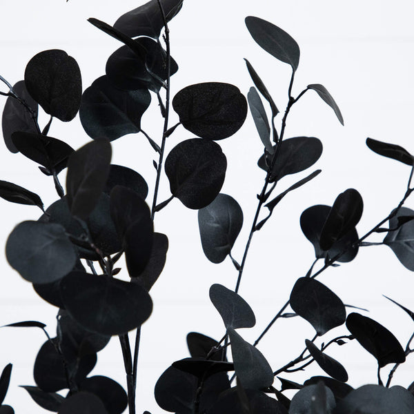 5' Artificial Halloween Black Eucalyptus Tree