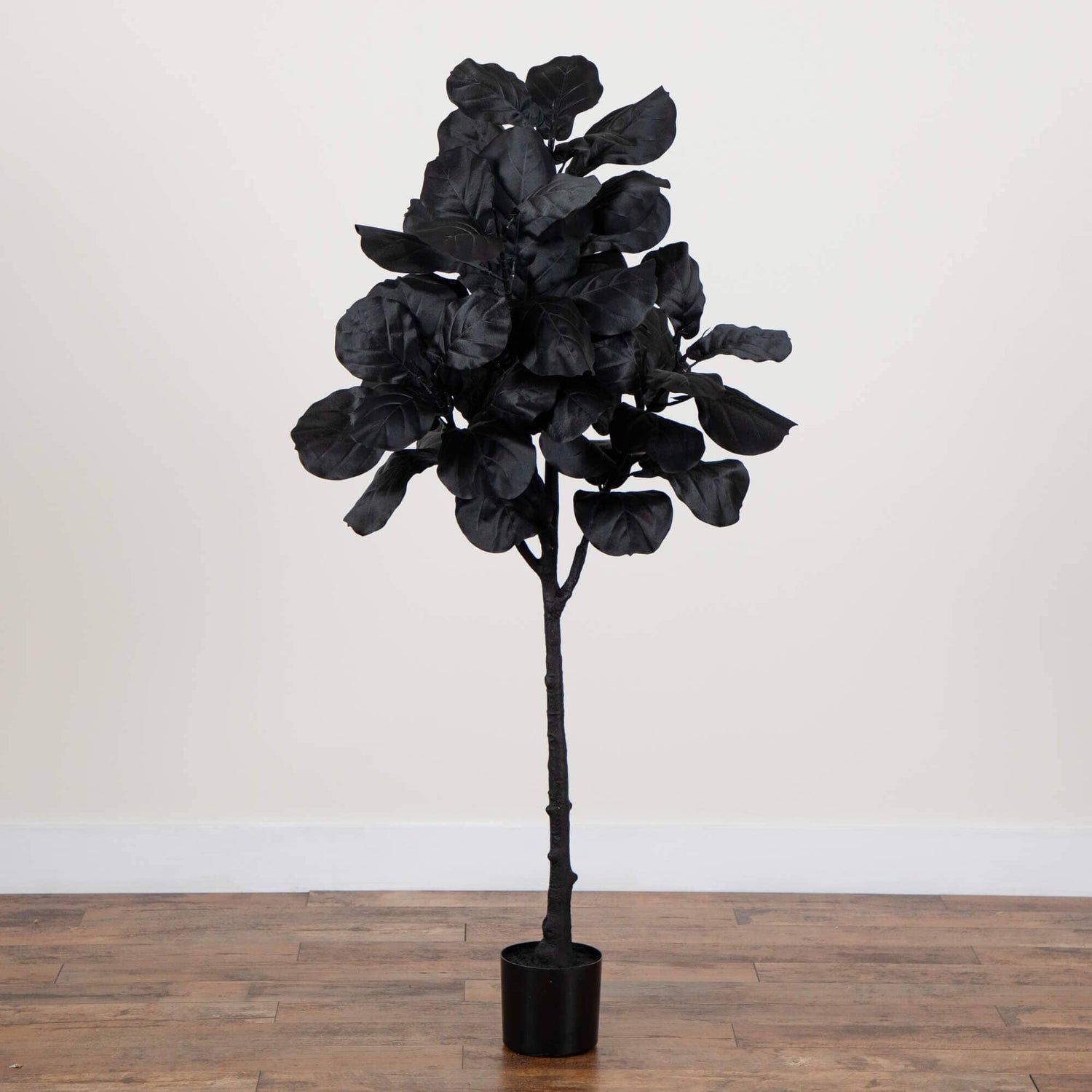 5' Artificial Halloween Black Fiddle Leaf Tree