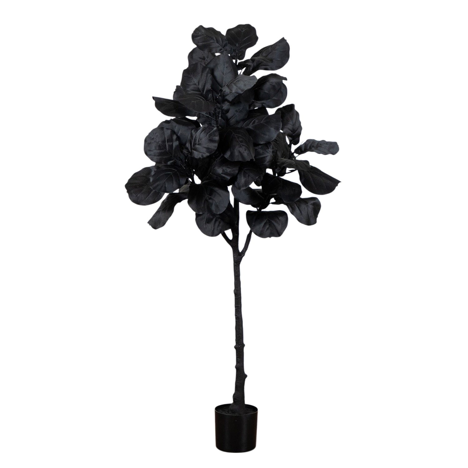 5' Artificial Halloween Black Fiddle Leaf Tree