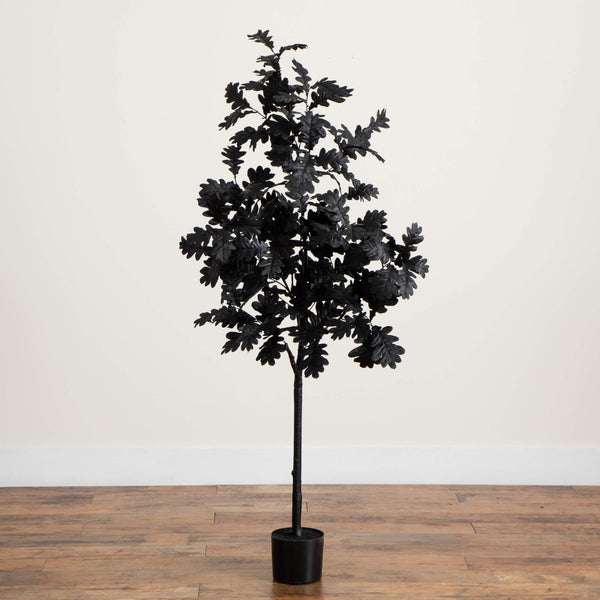 5' Artificial Halloween Black Oak Tree
