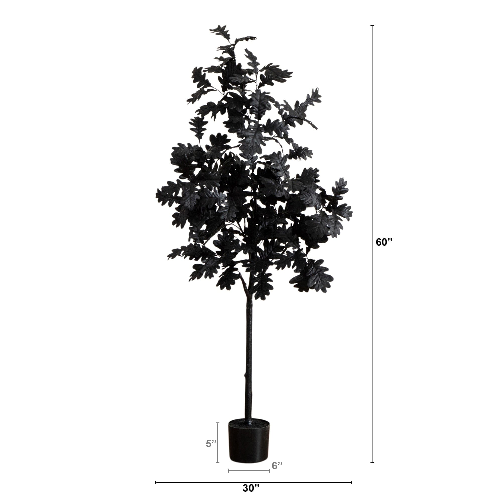 5' Artificial Halloween Black Oak Tree – Nearly Natural