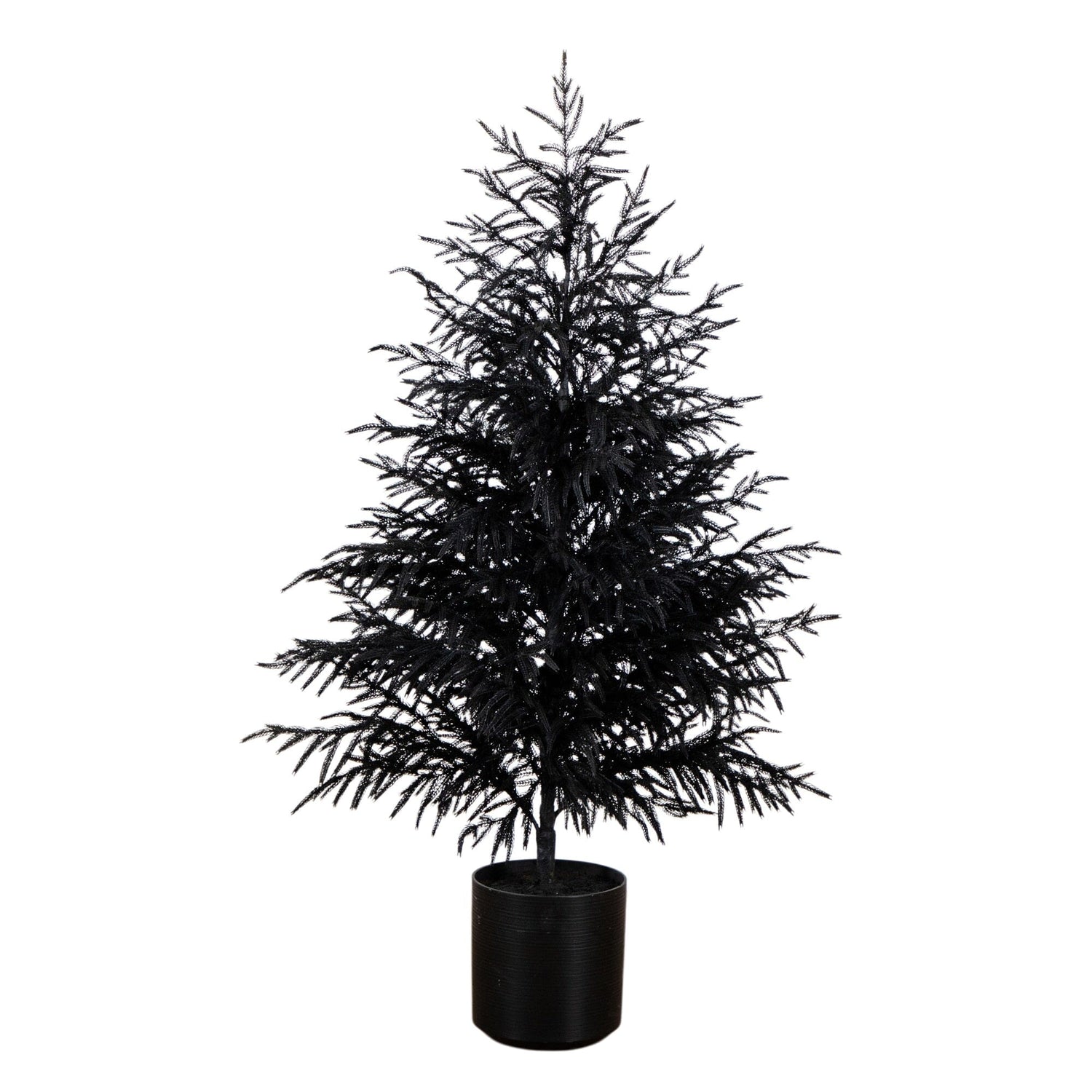 5' Artificial Halloween Real Touch Black Norfolk Pine Christmas Tree with Natural Look