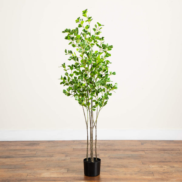 5' Artificial Heart Shaped Ficus Leaf Tree
