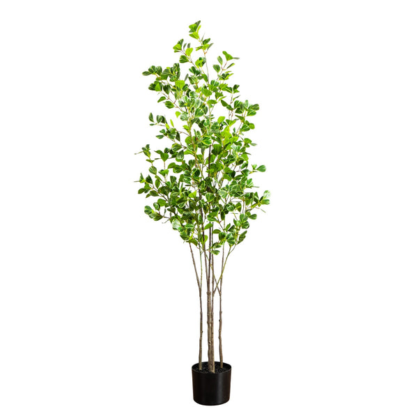 5' Artificial Heart Shaped Ficus Leaf Tree