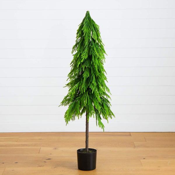 5' Artificial Real Touch Down Swept Norfolk Pine Tree with Natural Look