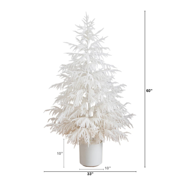 5' Artificial Real Touch White Norfolk Island Pine Christmas Tree with Natural Look