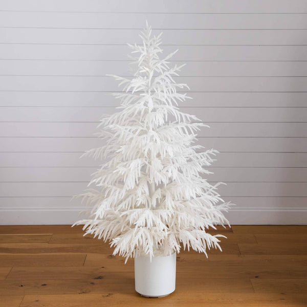 5' Artificial Real Touch White Norfolk Island Pine Christmas Tree with Natural Look