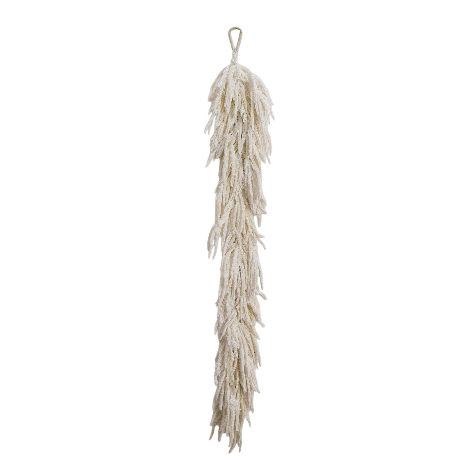 5' Artificial Real Touch White Norfolk Island Pine Garland with Natural Look