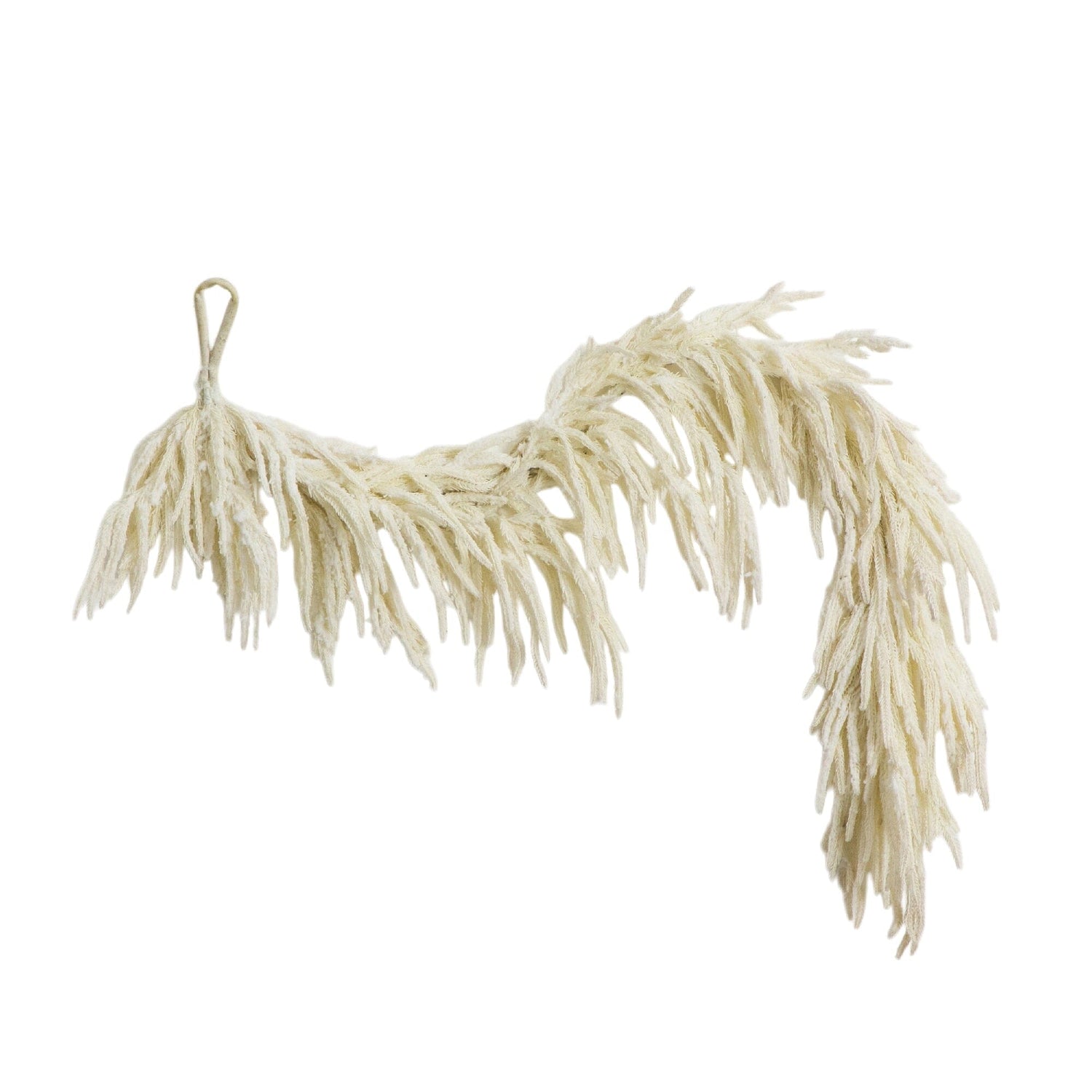 5' Artificial Real Touch White Norfolk Island Pine Garland with Natural Look