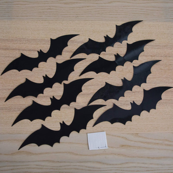 5' Pre-Lit Artificial Halloween Black Twig Tree with Bats and 50 Warm White LED Lights