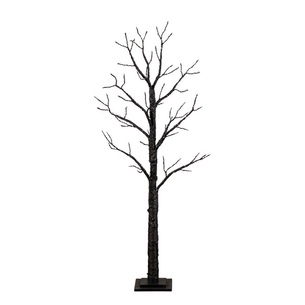 5' Pre-Lit Artificial Halloween Twig Tree with 360 Orange & Purple LED Lights
