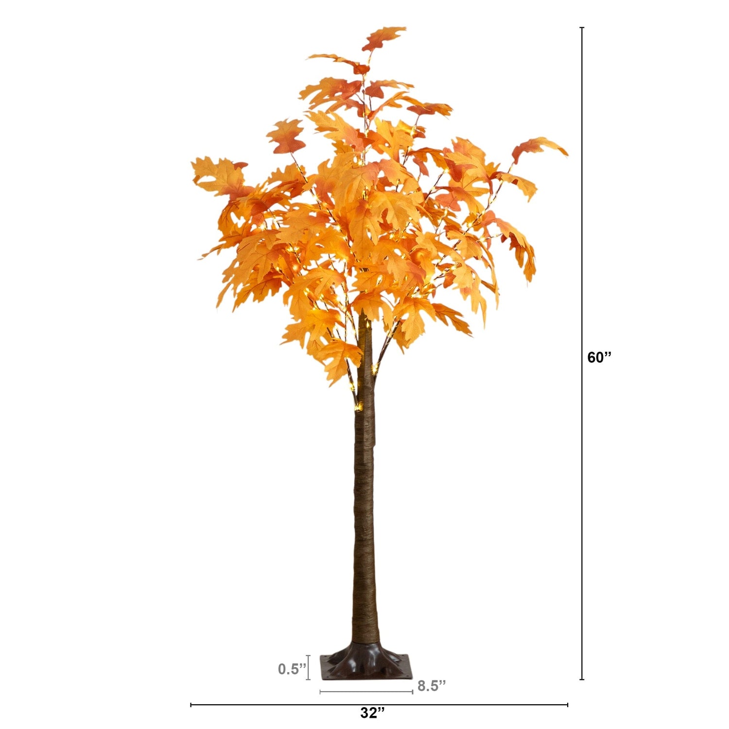 5' Pre-Lit Autumn Maple Artificial Fall Tree with 240 Warm White LED Lights