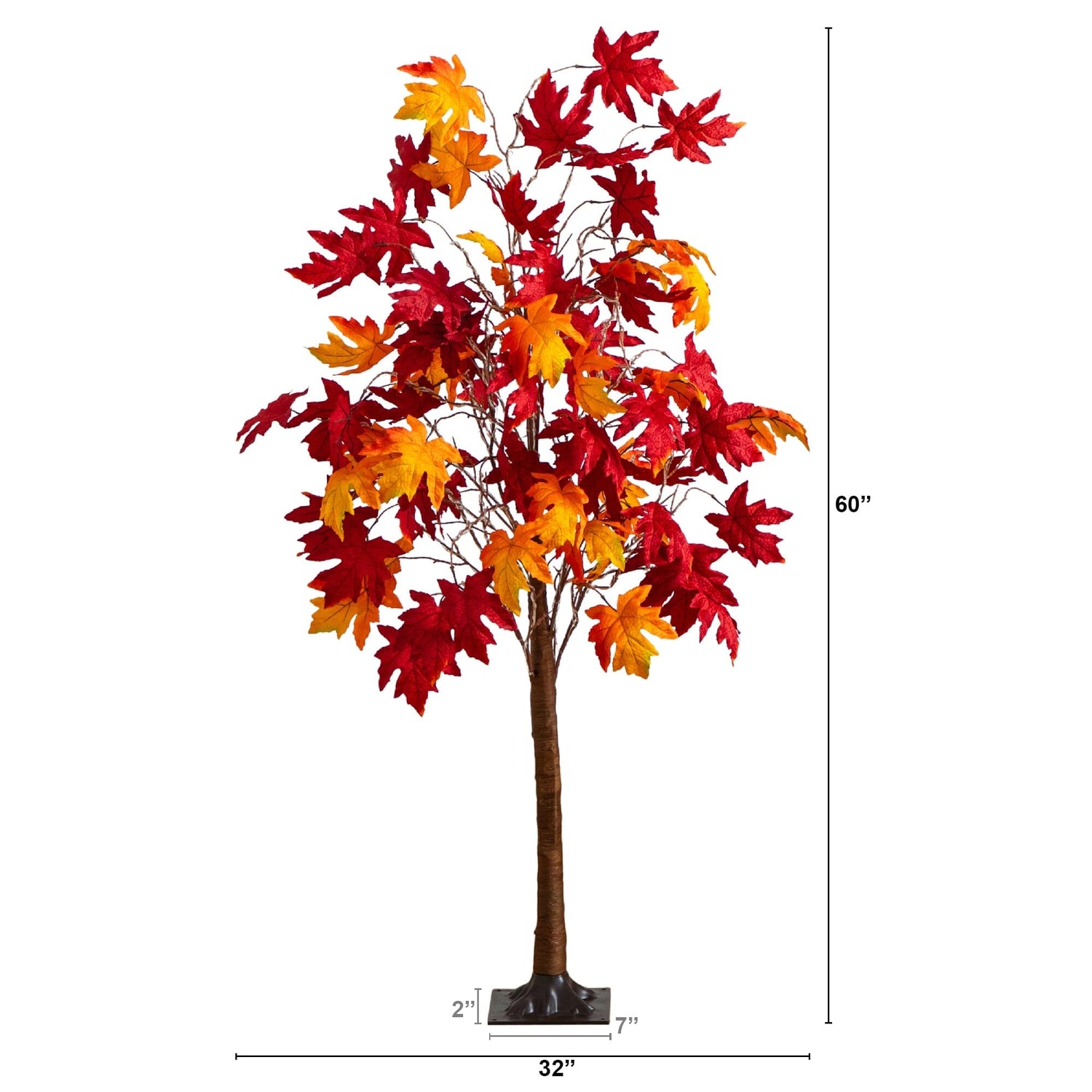 5' Pre-Lit Autumn Weeping Maple Artificial Fall Tree with 240 Warm White LED Lights