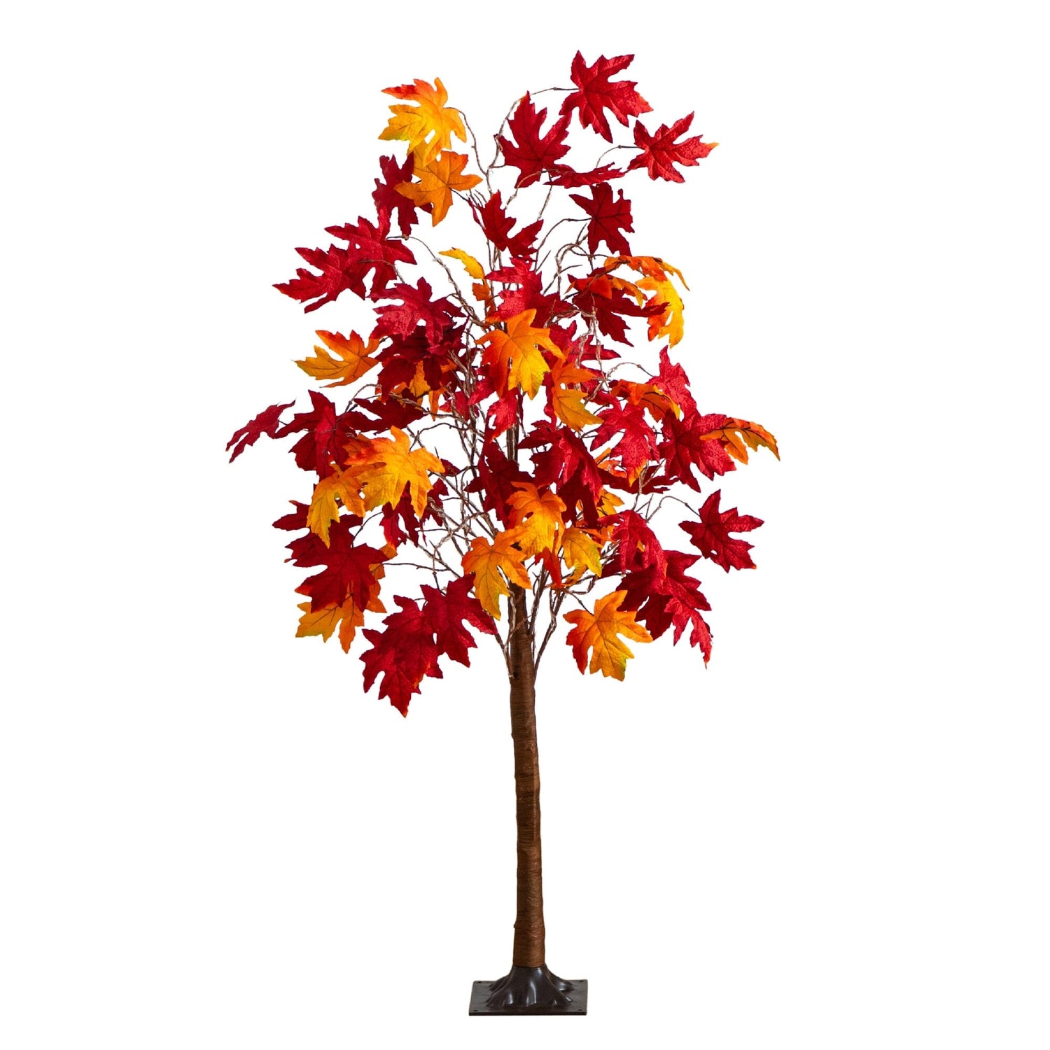 5' Pre-Lit Autumn Weeping Maple Artificial Fall Tree with 240 Warm White LED Lights