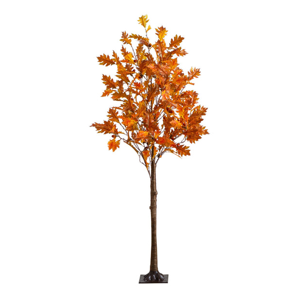 5' Pre-Lit Burnt Orange Autumn Maple Artificial Fall Tree with 240 Warm White LED Lights