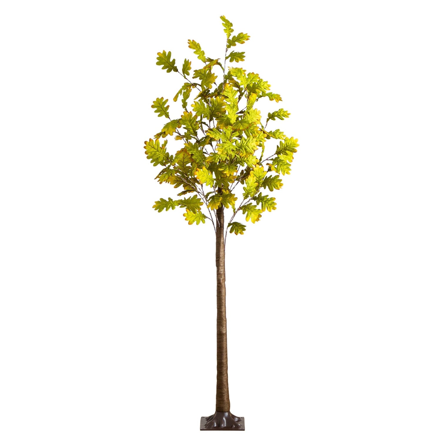 5' Pre-Lit Green Autumn Oak Artificial Fall Tree with 200 Warm White LED Lights