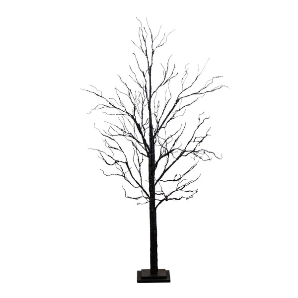 5' Pre-Lit Halloween Black Twig Artificial Tree with 240 Orange & Purple LED Lights