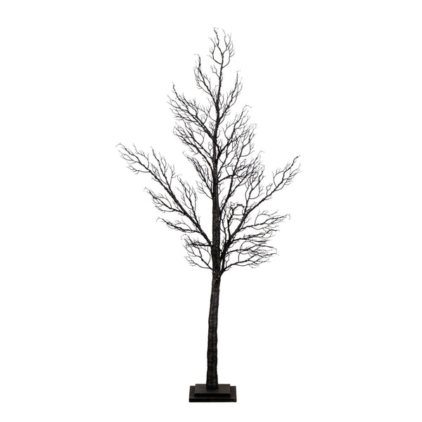 5' Pre-Lit Halloween Minimalist Twig Artificial Fall Tree with 240 Orange & Purple LED Lights